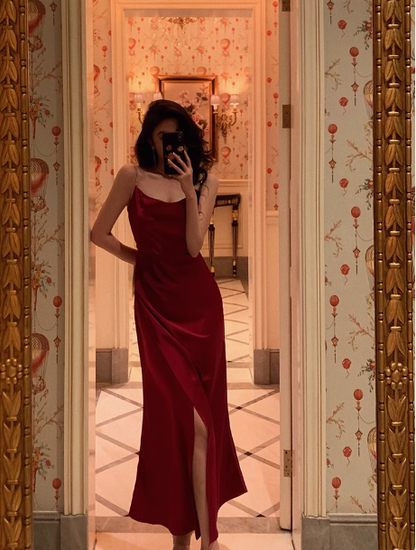 Sexy Mermaid Spaghetti Straps Red 21st Birthday Dress Party Gown Birthday Outfits Birthday Dress Ideas For Women DP2317