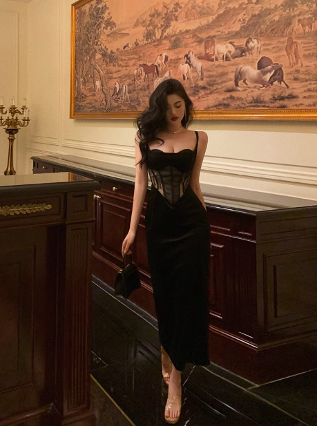 Sexy Mermaid Spaghetti Straps Black 18th Birthday Dress Party Gown Birthday Outfits Birthday Dress Ideas For Women DP2321