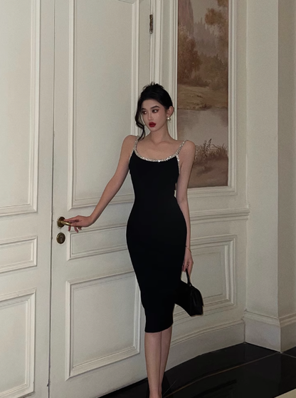 Sexy Mermaid Spaghetti Straps Black 18th Birthday Dress Party Gown Birthday Outfits Birthday Dress Ideas For Women DP2324