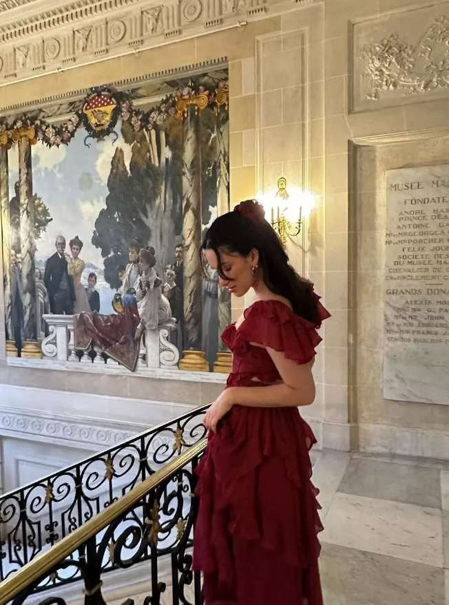 Burgundy A Line Straps Ruffle Chiffon Satin Prom Dress Evening Dress SH2258