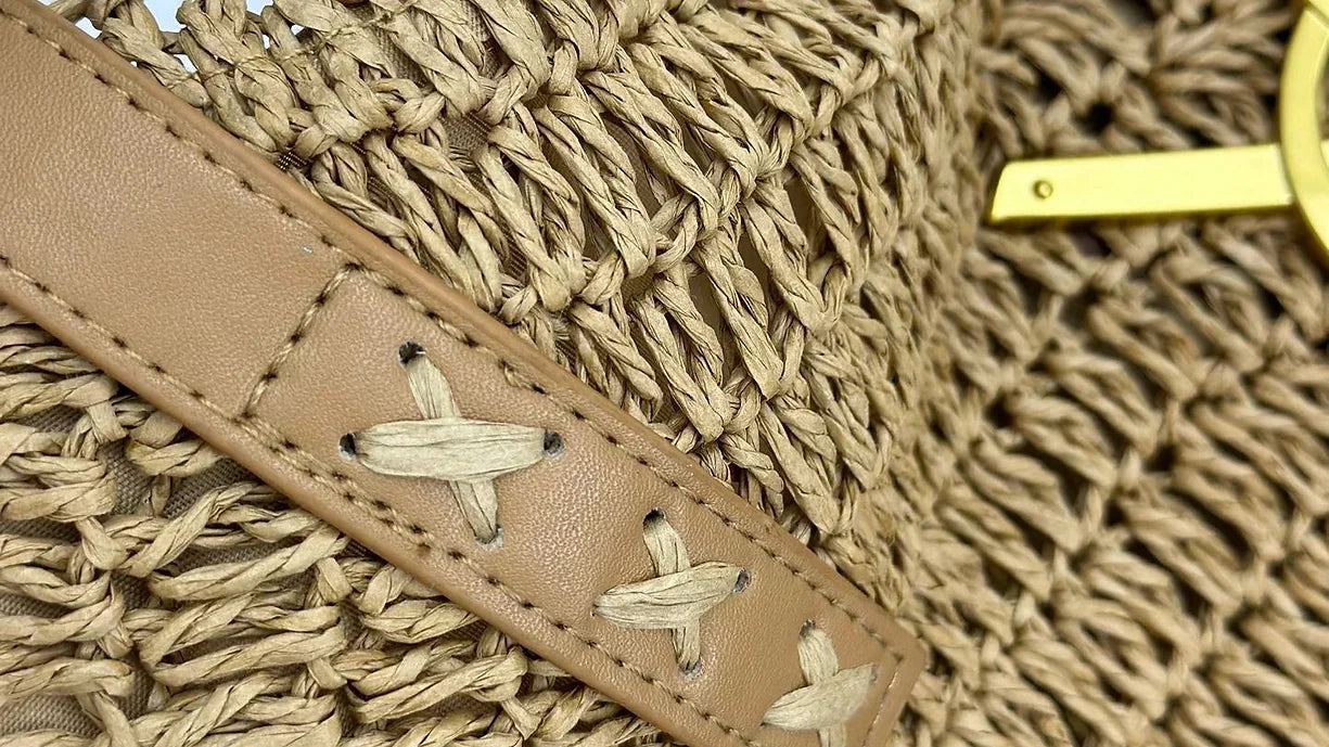 SAINT LAURENT YSL Raffia tote Bag