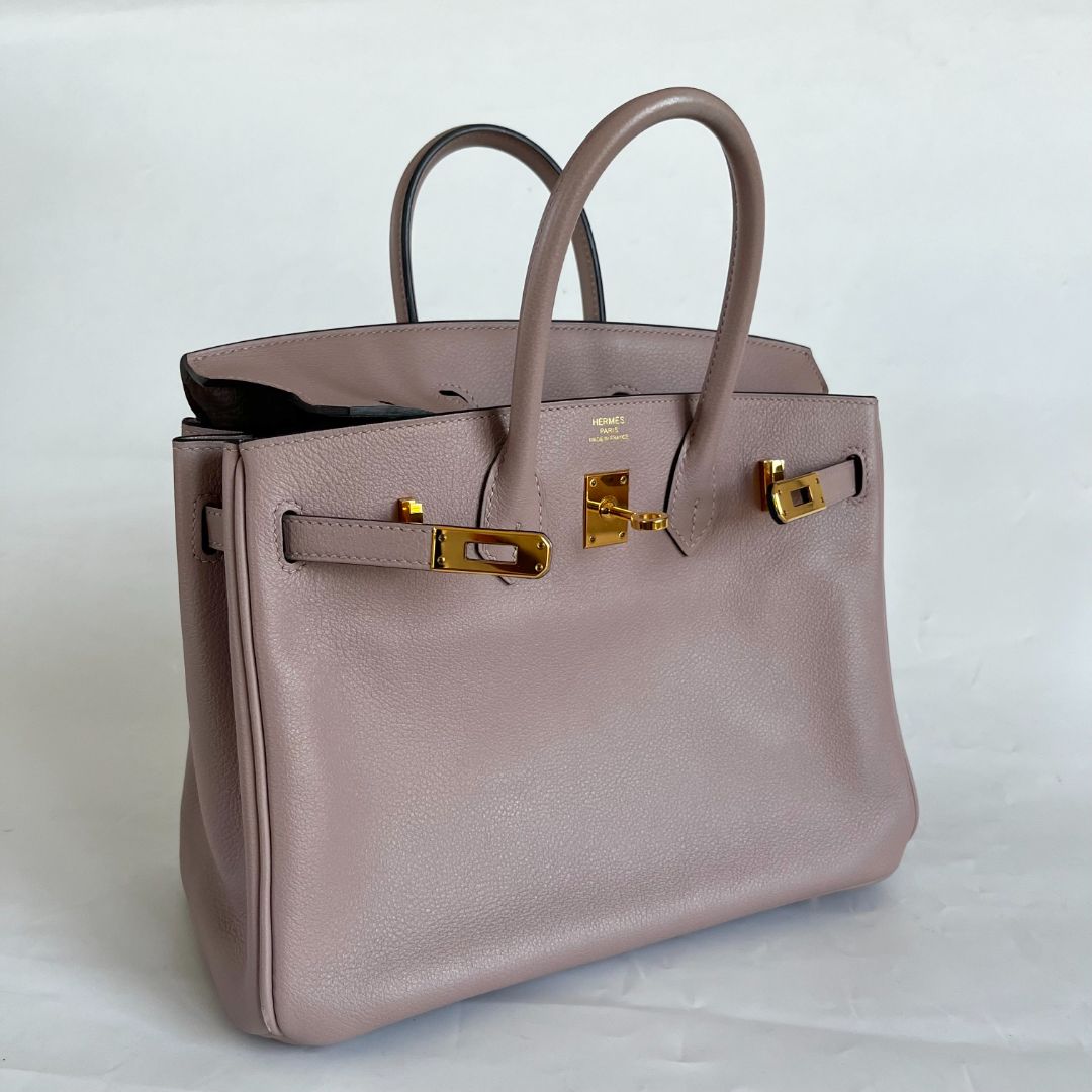 Hermès Glycine Evercolor Leather Gold Hardware Birkin 25 Bag