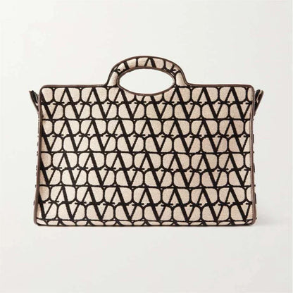 VALENTINO GARAVANI Valentino Garavani La Troisième Toile Iconographe flocked canvas tote