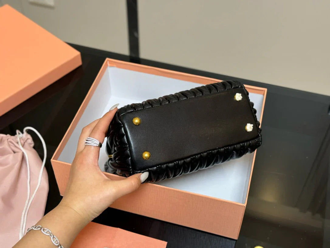 Miumiu Bowling Bag Tote Black Size 22x17cm