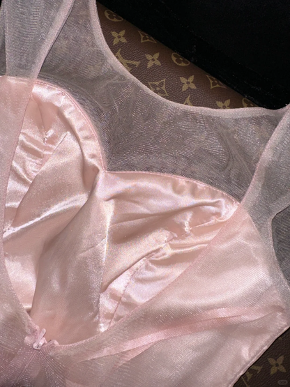 Classy A Line Round Neck Pink Tulle Satin Prom Dress Evening Dress SH3104