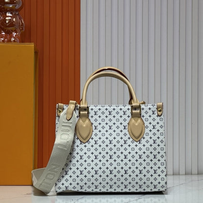 LOUIS VUITTON ONTHEGO PM AZURE BLUE AND SAND 25CM M15138