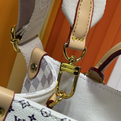 LOUIS VUITTON ONTHEGO PM AZURE BLUE AND SAND 25CM M15138