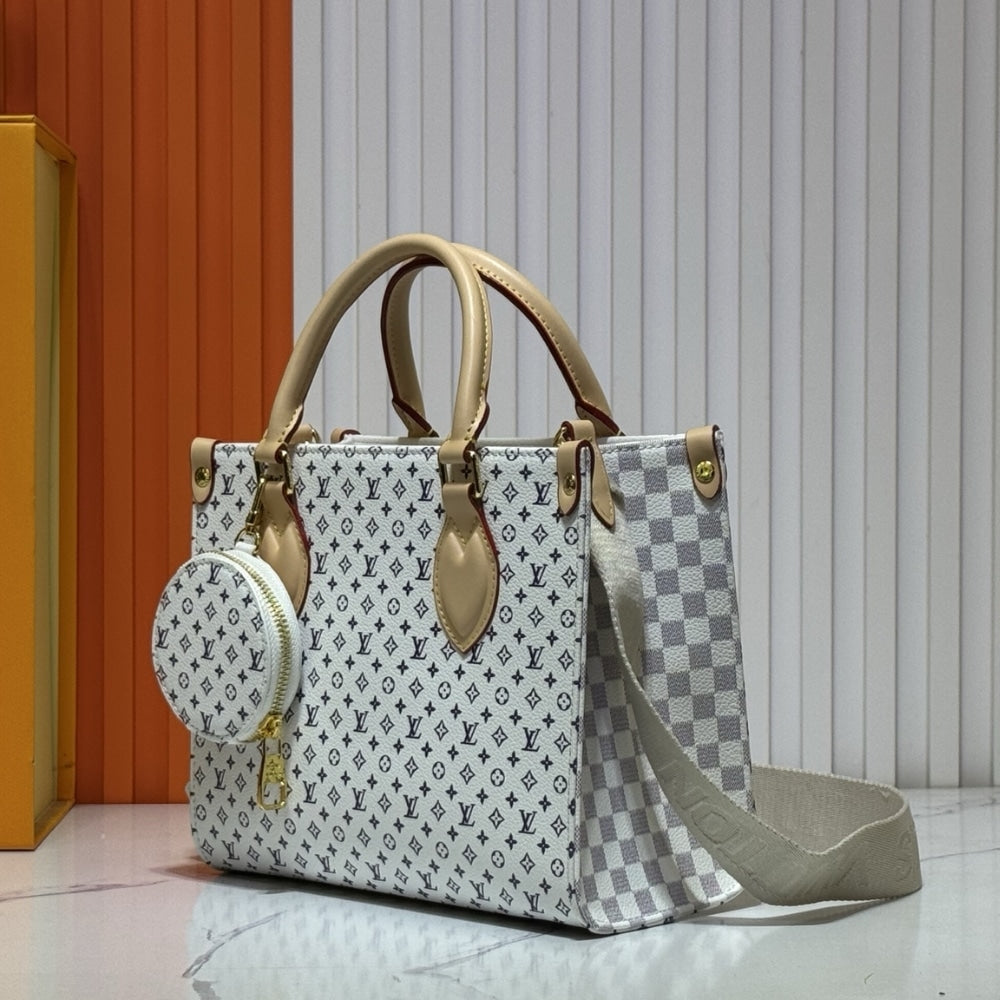 LOUIS VUITTON ONTHEGO PM AZURE BLUE AND SAND 25CM M15138