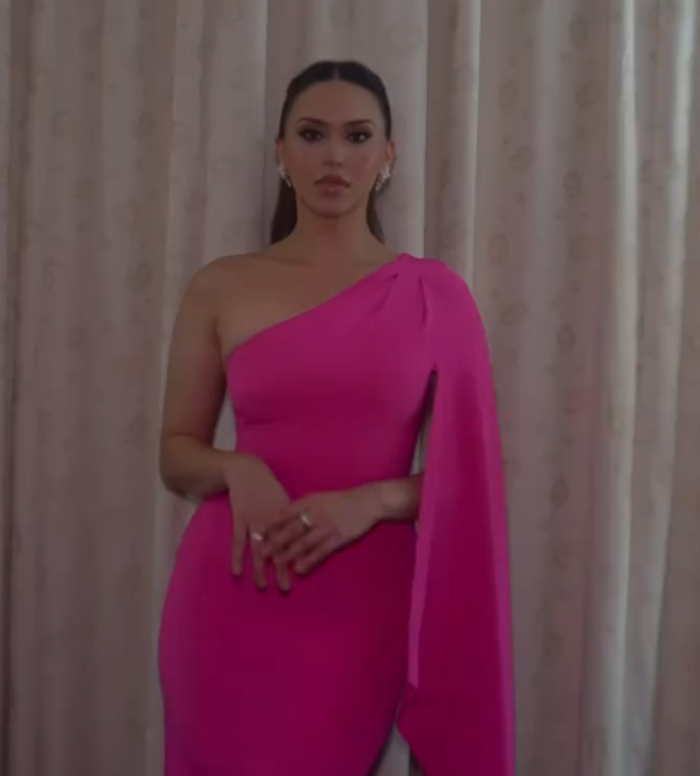 Elegant Sheath One Shoulder Hot Pink Chiffon Long Prom Dresses Party Dress Summer 22th Birthday Outfits 21st Birthday Dresses DH1028