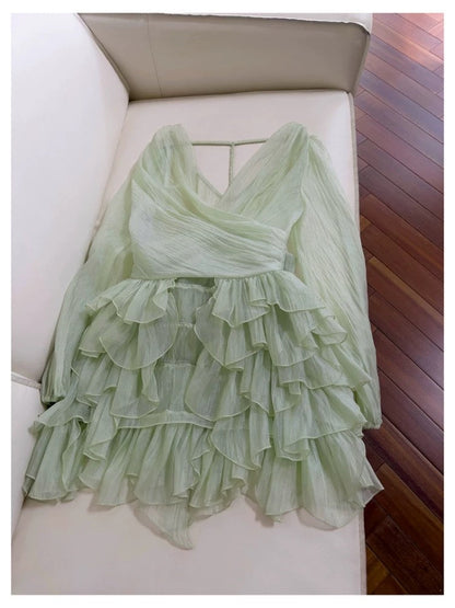 Cute A Line Spaghetti Straps Mint Green Chiffon Formal 8th Grade Homecoming Dresses Summer Middle School Hoco Dress Homecoming Outfits DH102