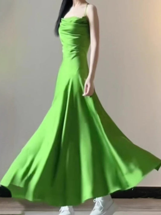 Elegant Mermaid Spaghetti Straps Green Slit Long Prom Dresses Party Dress Summer 22th Birthday Outfits 18th Birthday Dresses DH1050