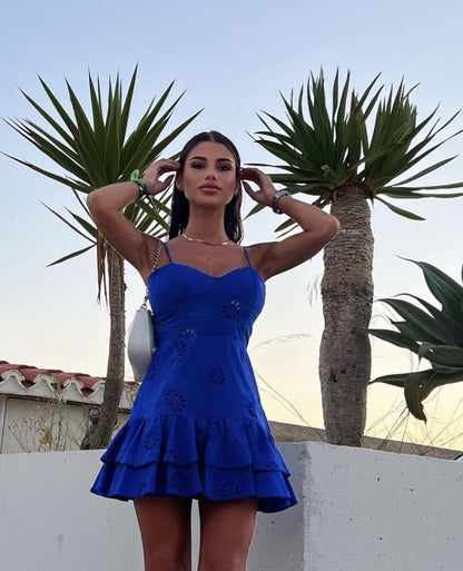 Simple A Line Spaghetti Straps Royal Blue Mini Short Formal 8th Grade Homecoming Dresses Summer Middle School Hoco Dress 18th Birthday Outfits DH1061