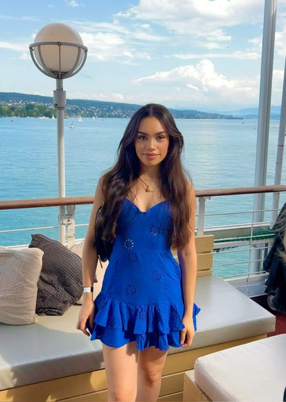 Simple A Line Spaghetti Straps Royal Blue Mini Short Formal 8th Grade Homecoming Dresses Summer Middle School Hoco Dress 18th Birthday Outfits DH1061