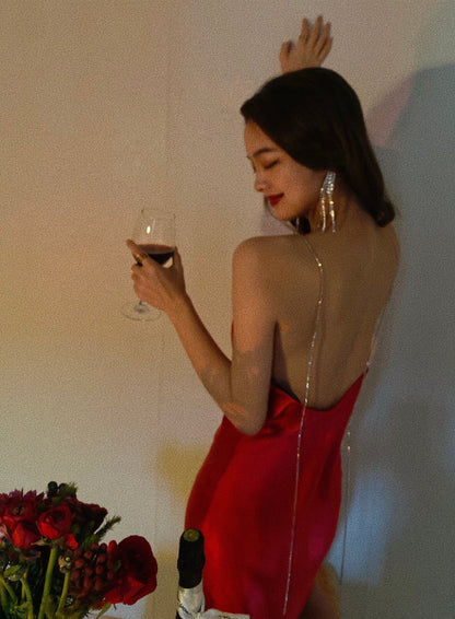 Sexy Sheath Spaghetti Straps Red Satin Mini Short Formal 8th Grade Homecoming Dresses Summer Middle School Hoco Dress Birthday Outfits DH1096