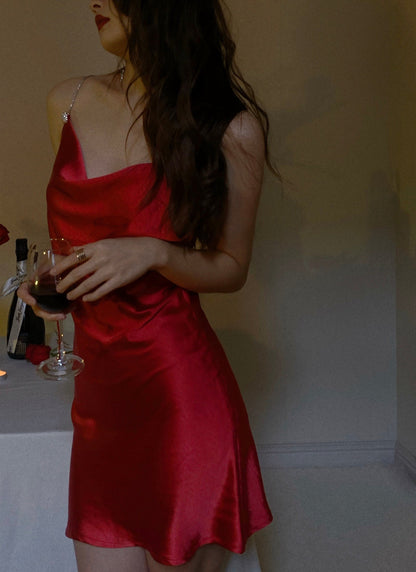 Sexy Sheath Spaghetti Straps Red Satin Mini Short Formal 8th Grade Homecoming Dresses Summer Middle School Hoco Dress Birthday Outfits DH1096