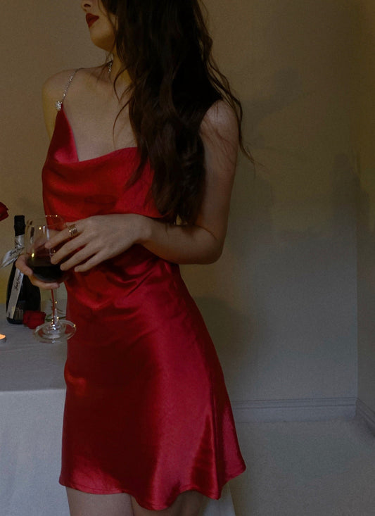 Sexy Sheath Spaghetti Straps Red Satin Mini Short Formal 8th Grade Homecoming Dresses Summer Middle School Hoco Dress Birthday Outfits DH1096