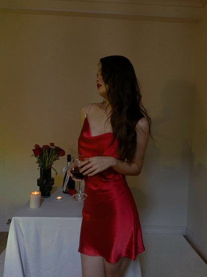 Sexy Sheath Spaghetti Straps Red Satin Mini Short Formal 8th Grade Homecoming Dresses Summer Middle School Hoco Dress Birthday Outfits DH1096