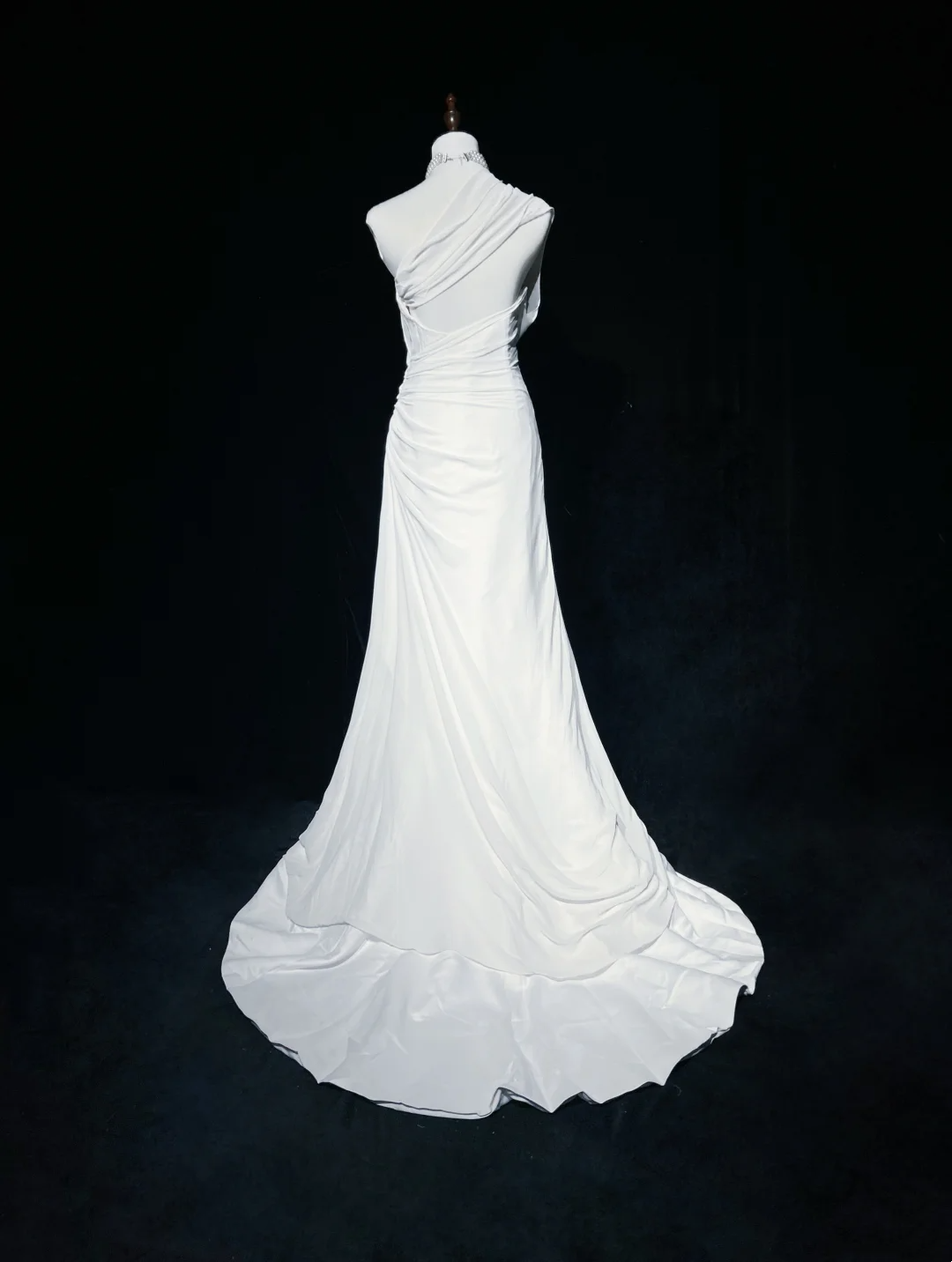 Vintage Bridal Gown 1960s A Line One Shoulder Chiffon Sleeveless Long White 90s Wedding Dresses Elegant Bridal Gowns DH1106