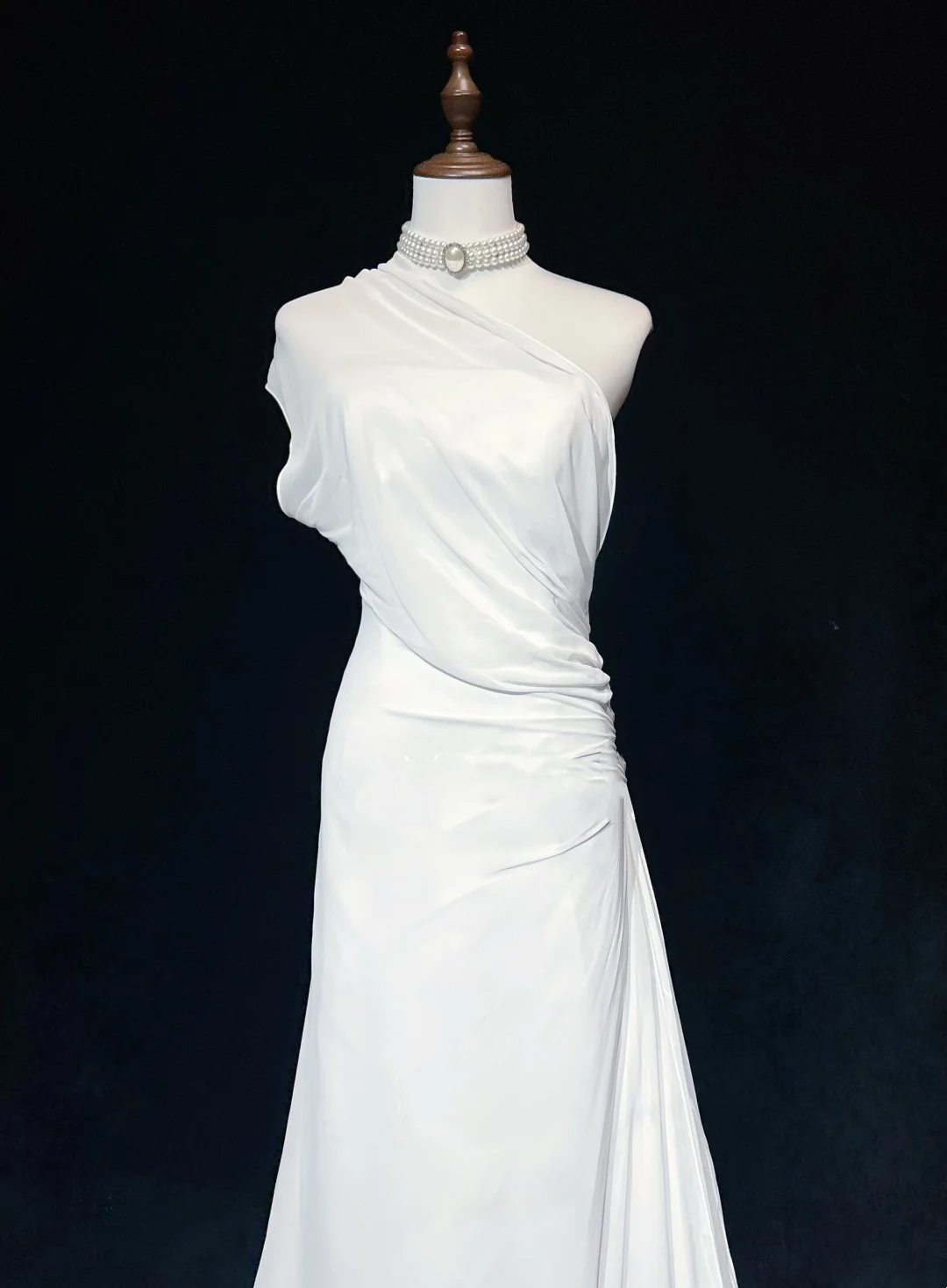 Vintage Bridal Gown 1960s A Line One Shoulder Chiffon Sleeveless Long White 90s Wedding Dresses Elegant Bridal Gowns DH1106