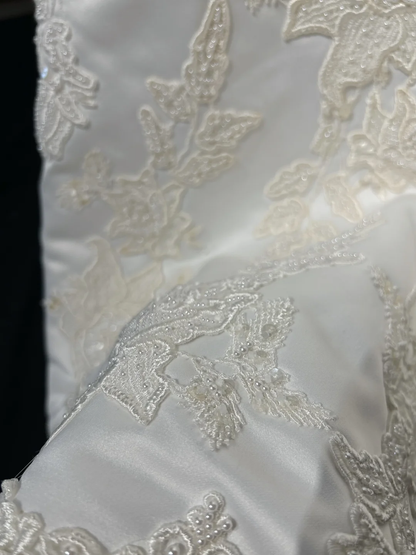 Vintage Bridal Gown 1960s A Line V Neck Short Sleeves Lace Pearls Long White 90s Wedding Dresses Elegant Bridal Gowns DH1109