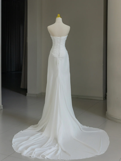 Modest Bridal Gown Sheath Off The Shoulder With Short Sleeves Tulle Wedding Dresses Elegant Brides Gowns DH1134