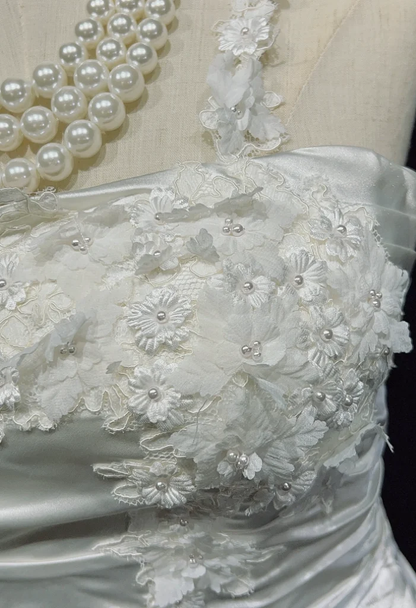 Classic Elegant Wedding Gown Mermaid One Shoulder Long White Satin 70s Wedding Dresses Vintage Bridal Gowns DH1147