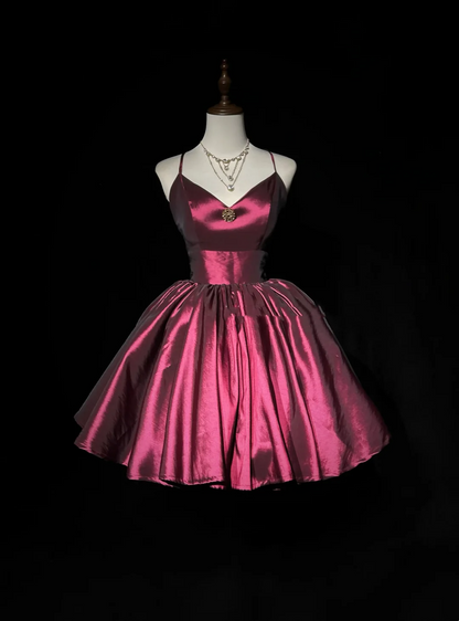 Vintage Ball Gown Spaghetti Straps Burgundy Mini Short Formal 8th Grade Homecoming Dresses Summer Middle School Hoco Dress 20th Birthday Outfits DH1148