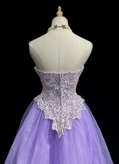 Vintage Ball Gown Sweetheart Lilac Tulle Lace Formal 8th Grade Homecoming Dresses Summer Middle School Hoco Dress 20th Birthday Outfits DH1156