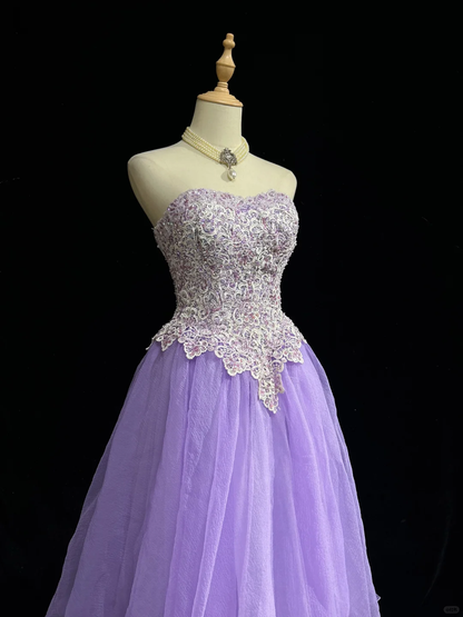 Vintage Ball Gown Sweetheart Lilac Tulle Lace Formal 8th Grade Homecoming Dresses Summer Middle School Hoco Dress 20th Birthday Outfits DH1156