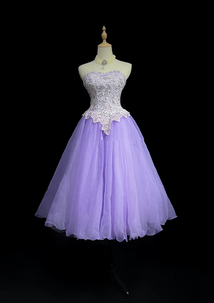 Vintage Ball Gown Sweetheart Lilac Tulle Lace Formal 8th Grade Homecoming Dresses Summer Middle School Hoco Dress 20th Birthday Outfits DH1156