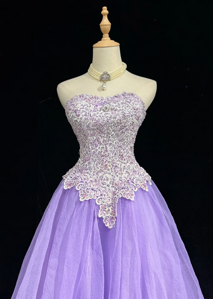 Vintage Ball Gown Sweetheart Lilac Tulle Lace Formal 8th Grade Homecoming Dresses Summer Middle School Hoco Dress 20th Birthday Outfits DH1156