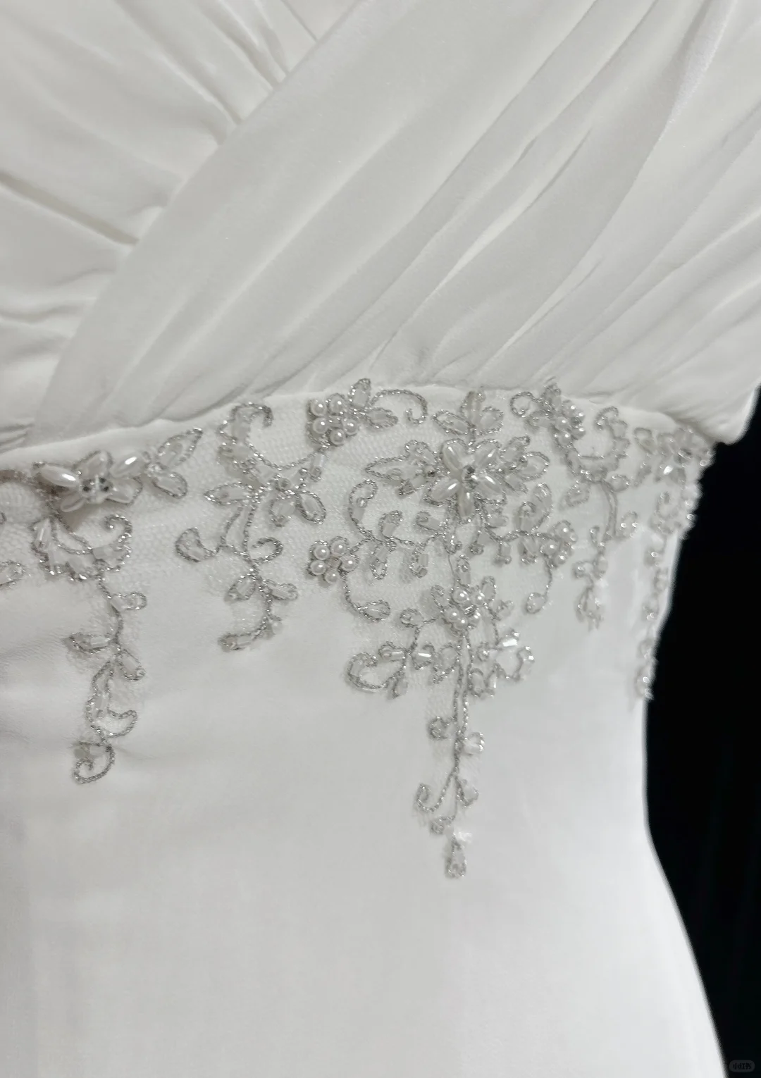 Unique Wedding Dress Mermaid Spaghetti Straps White Chiffon Beads 90s Wedding Dresses Vintage Bridal Gowns DH1164