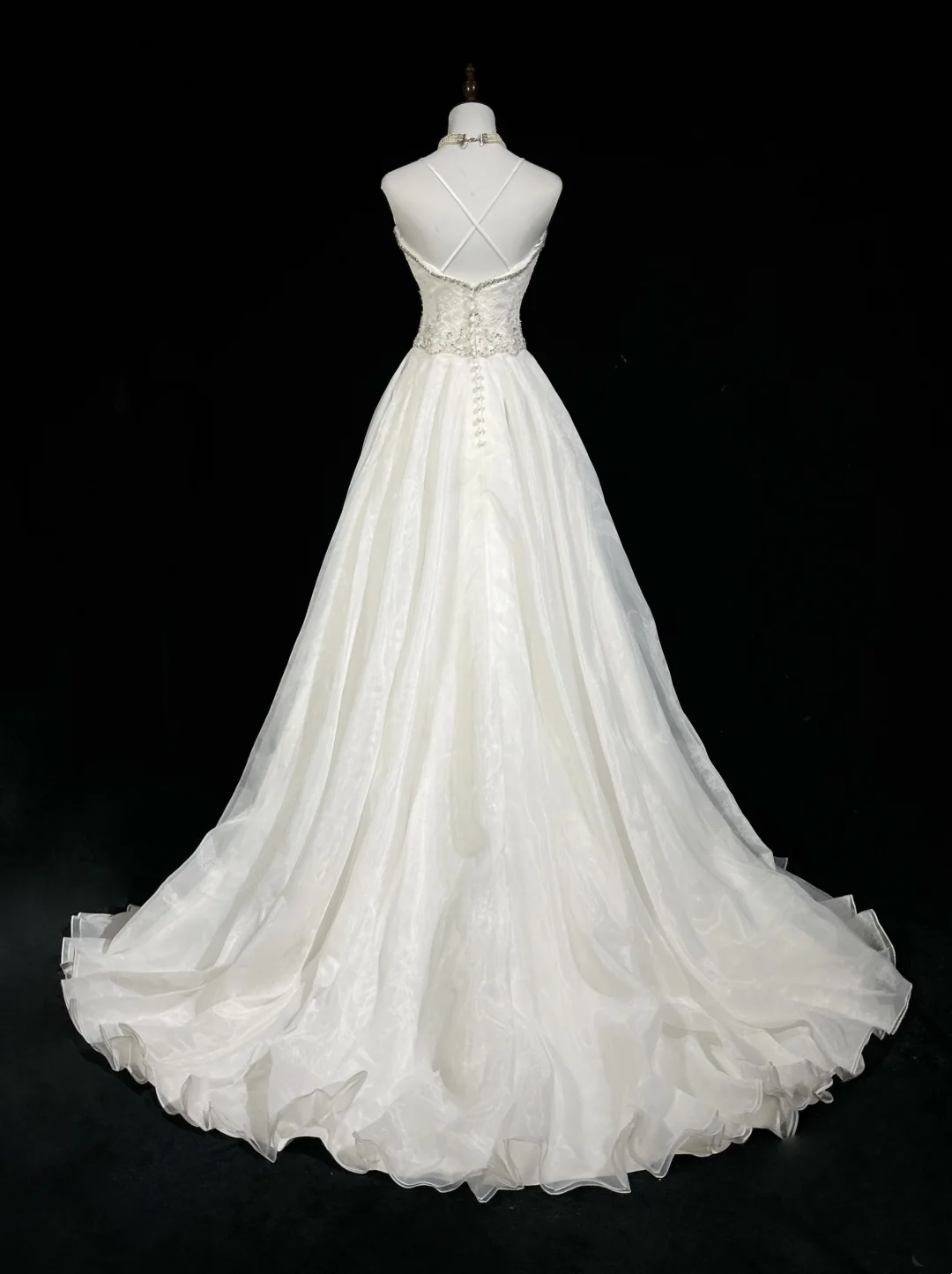 Unique Bridal Dress A Line Spaghetti Straps White Lace Long 90s Wedding Dresses Vintage Bride Dress Bridal Gowns DH1259