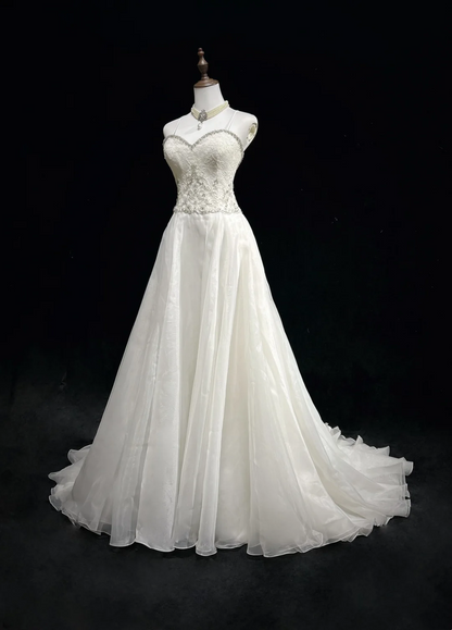 Unique Bridal Dress A Line Spaghetti Straps White Lace Long 90s Wedding Dresses Vintage Bride Dress Bridal Gowns DH1259