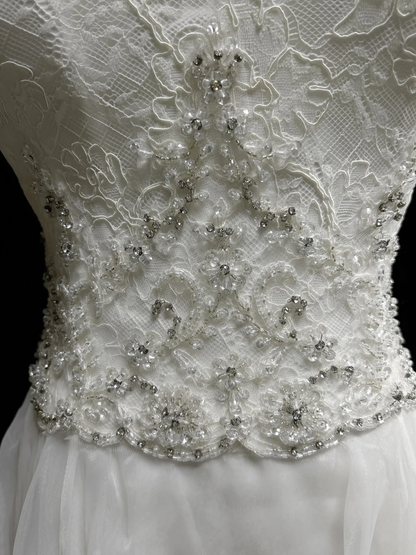 Unique Bridal Dress A Line Spaghetti Straps White Lace Long 90s Wedding Dresses Vintage Bride Dress Bridal Gowns DH1259