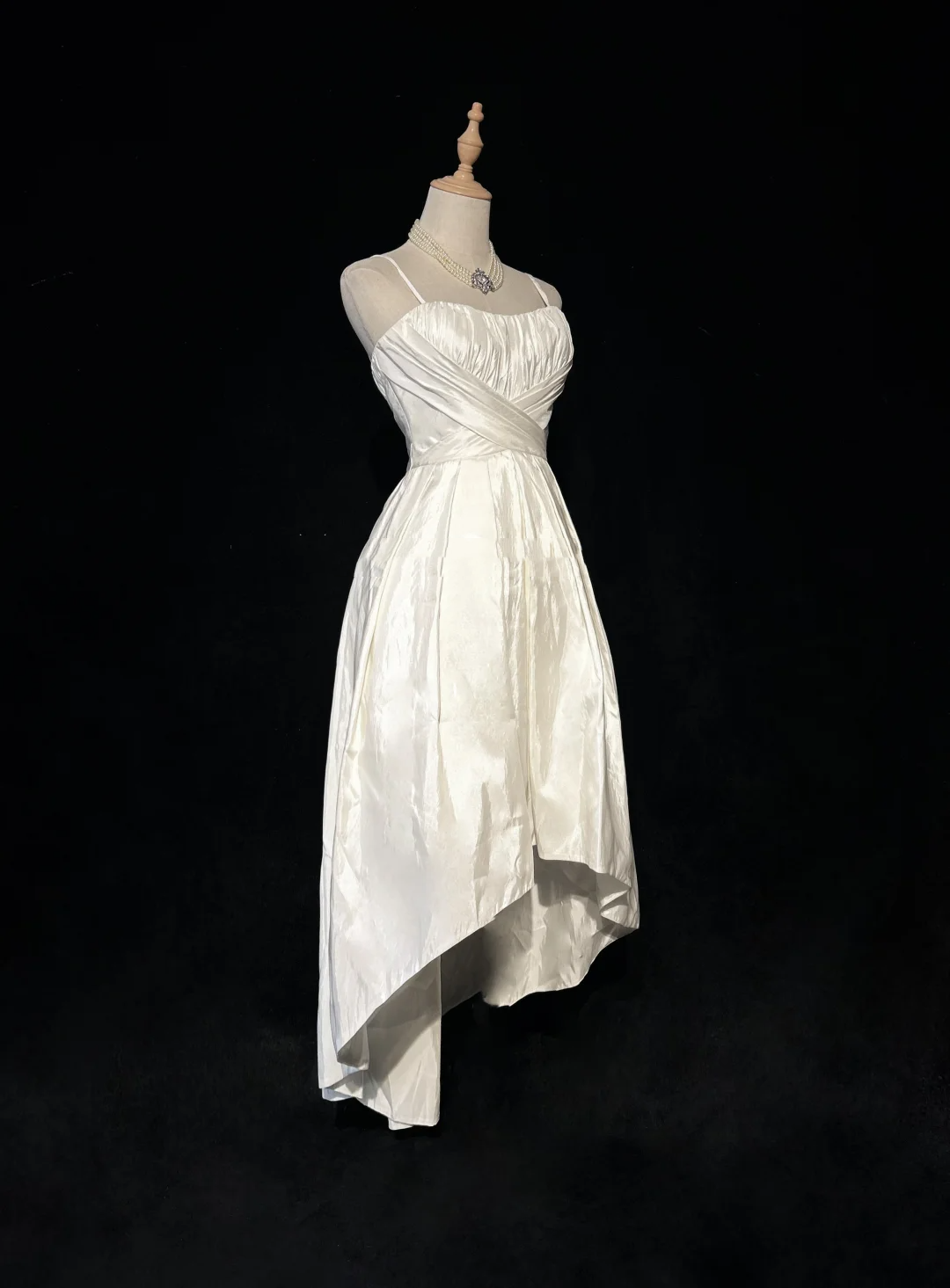 Unique Bridal Dress High Low Spaghetti Straps White 90s Wedding Dresses Vintage Bride Dress Bridal Gowns DH1261