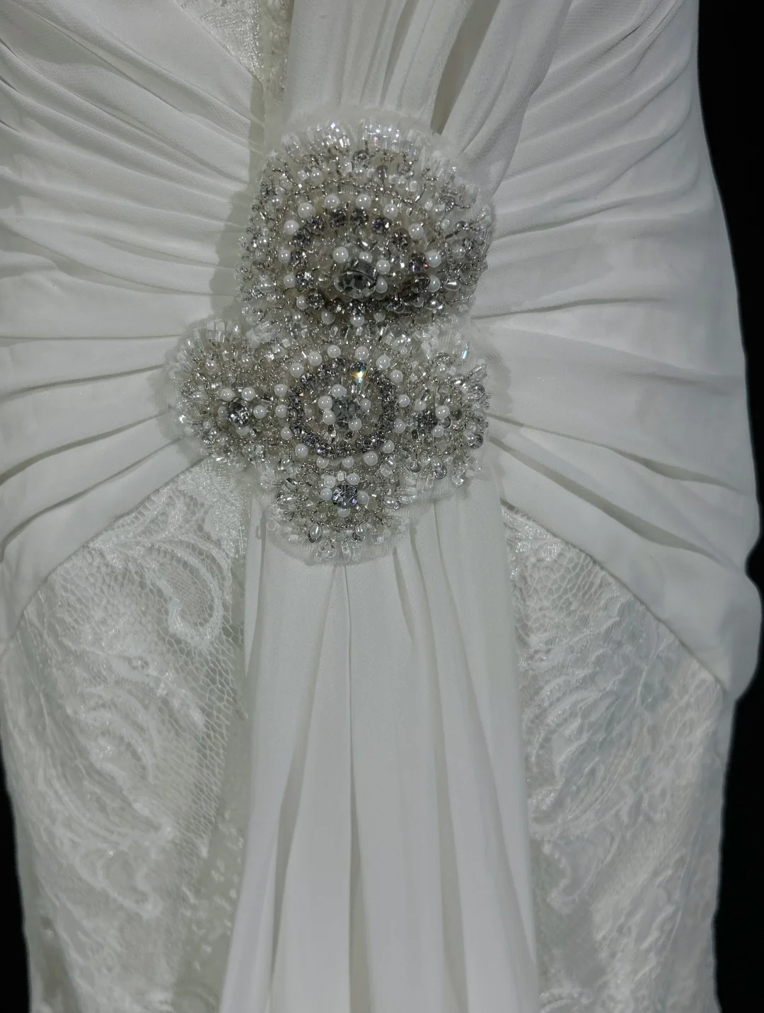 Unique Bridal Dress Mermaid One Shoulder Chiffon White Lace Wedding Dress With Beads 90s Wedding Dresses Vintage Bride Dress Bridal Gowns DH1264