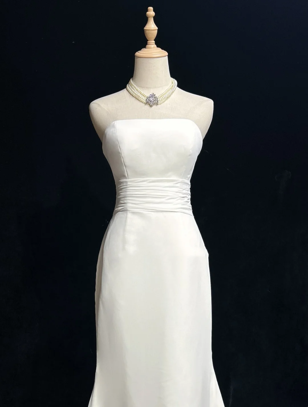 Unique Bridal Gown Mermaid Strapless Chiffon Wedding Dress With White Short Sleeves Lace Jacket Wedding Dresses Vintage 80s Wedding Gowns DH1265