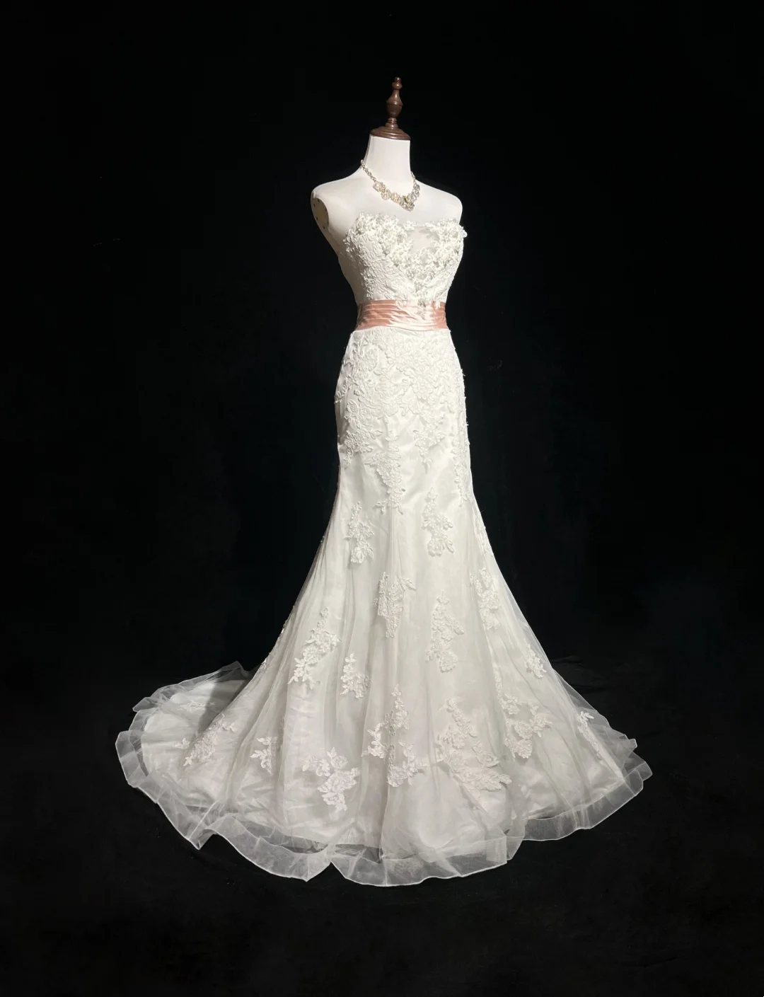 Classic Wedding Dress Mermaid Strapless White Lace Long 70s Wedding Dresses Vintage Bride Dress Bridal Gowns DH1267