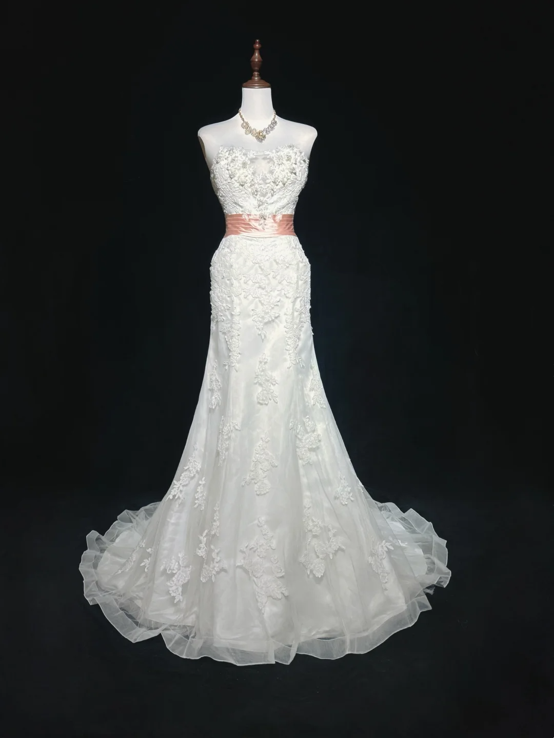 Classic Wedding Dress Mermaid Strapless White Lace Long 70s Wedding Dresses Vintage Bride Dress Bridal Gowns DH1267