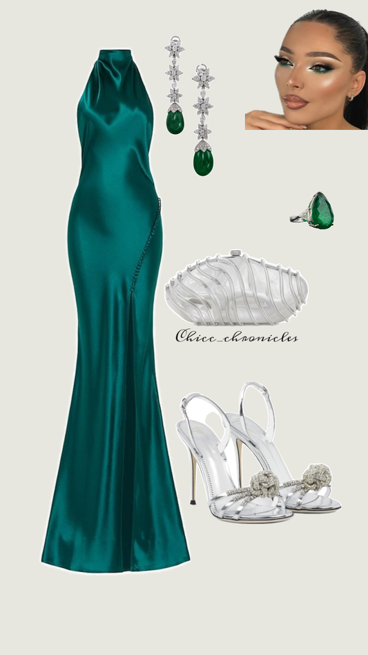 Sexy Mermaid High Neck Dark Green Satin Long Prom Dresses Party Dress Birthday Outfits Graduation Dresses DH1272