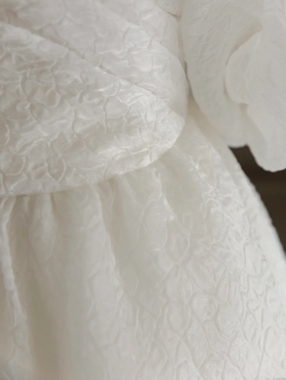 Princess Bridal Dress Ball Gown Off The Shoulder Satin Wedding Dress With Short Sleeves Wedding Dresses Modest Wedding Gowns DH1290