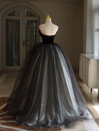 Luxury Ball Gown Sweetheart Neck Off Shoulder Lace Appliques Black Tulle Quinceanera Dress Quinceanera Dress Formal Gowns Vestido De 15 Anos Sweet 16 Dress DH1292