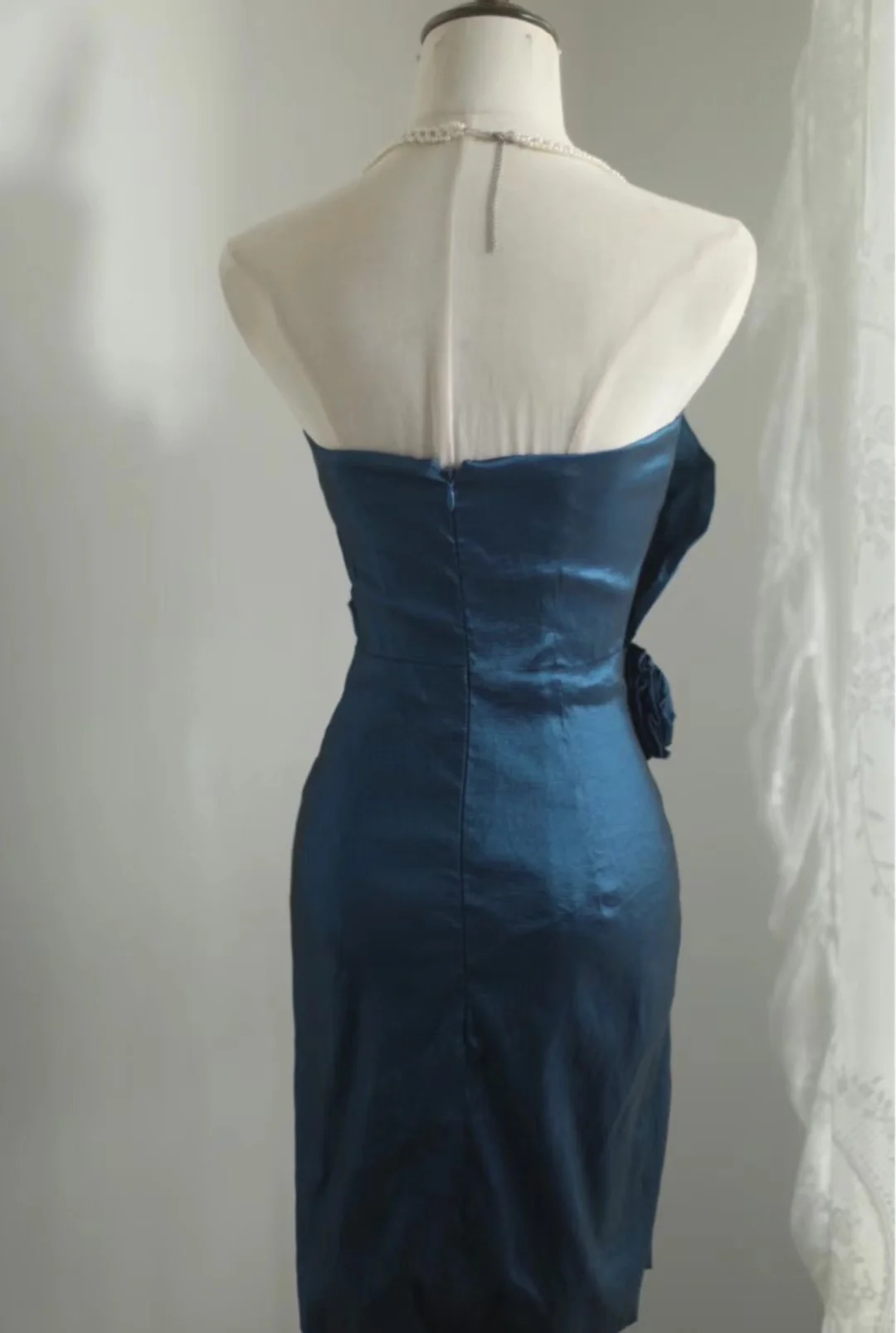 Retro Sheath Strapless Navy Blue Taffeta Mini Short Formal 8th Grade Homecoming Dresses Summer Middle School Hoco Dress 18th Birthday Outfits DH1307