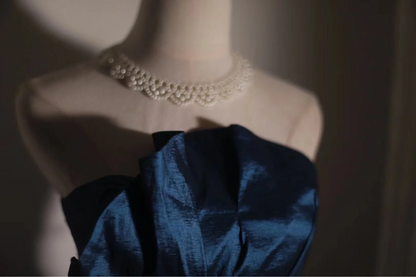 Retro Sheath Strapless Navy Blue Taffeta Mini Short Formal 8th Grade Homecoming Dresses Summer Middle School Hoco Dress 18th Birthday Outfits DH1307