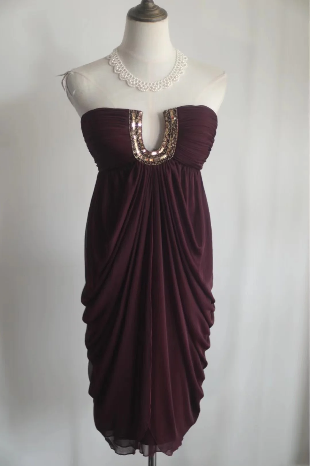 Retro A line Strapless Burgundy Chiffon Mini Short Formal 8th Grade Homecoming Dresses Summer Middle School Hoco Dress 16th Birthday Outfits DH1309