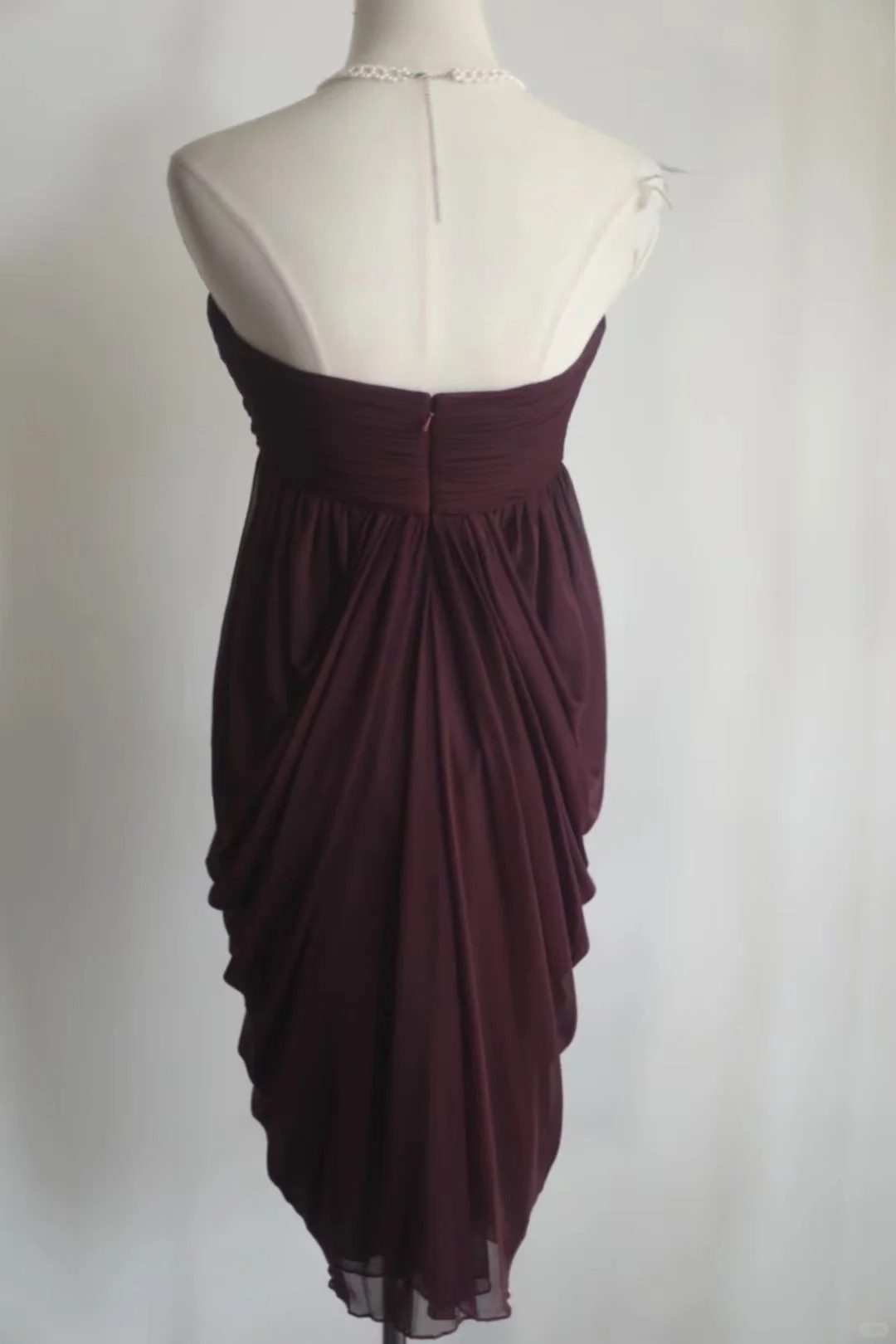 Retro A line Strapless Burgundy Chiffon Mini Short Formal 8th Grade Homecoming Dresses Summer Middle School Hoco Dress 16th Birthday Outfits DH1309