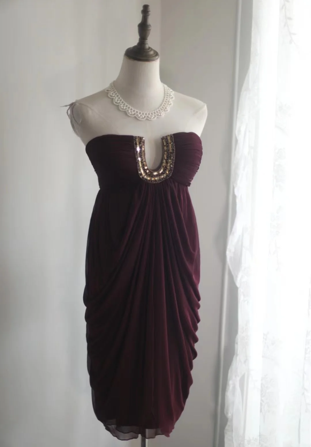 Retro A line Strapless Burgundy Chiffon Mini Short Formal 8th Grade Homecoming Dresses Summer Middle School Hoco Dress 16th Birthday Outfits DH1309