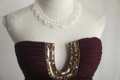 Retro A line Strapless Burgundy Chiffon Mini Short Formal 8th Grade Homecoming Dresses Summer Middle School Hoco Dress 16th Birthday Outfits DH1309