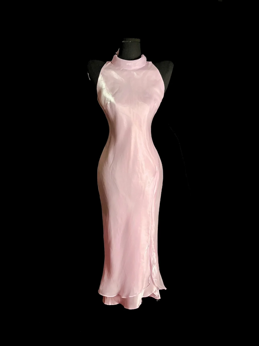 Unique Sheath High Neck Tea Length Formal 7th Grade Pink Homecoming Dresses Middle School Mid Length Prom Dress Hoco Outfits DH1320